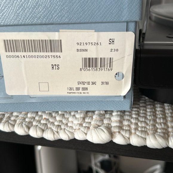 Prada White and Black Colorblock Kitten Heel Slingback Pump | Size 36 - Picture 7 of 8